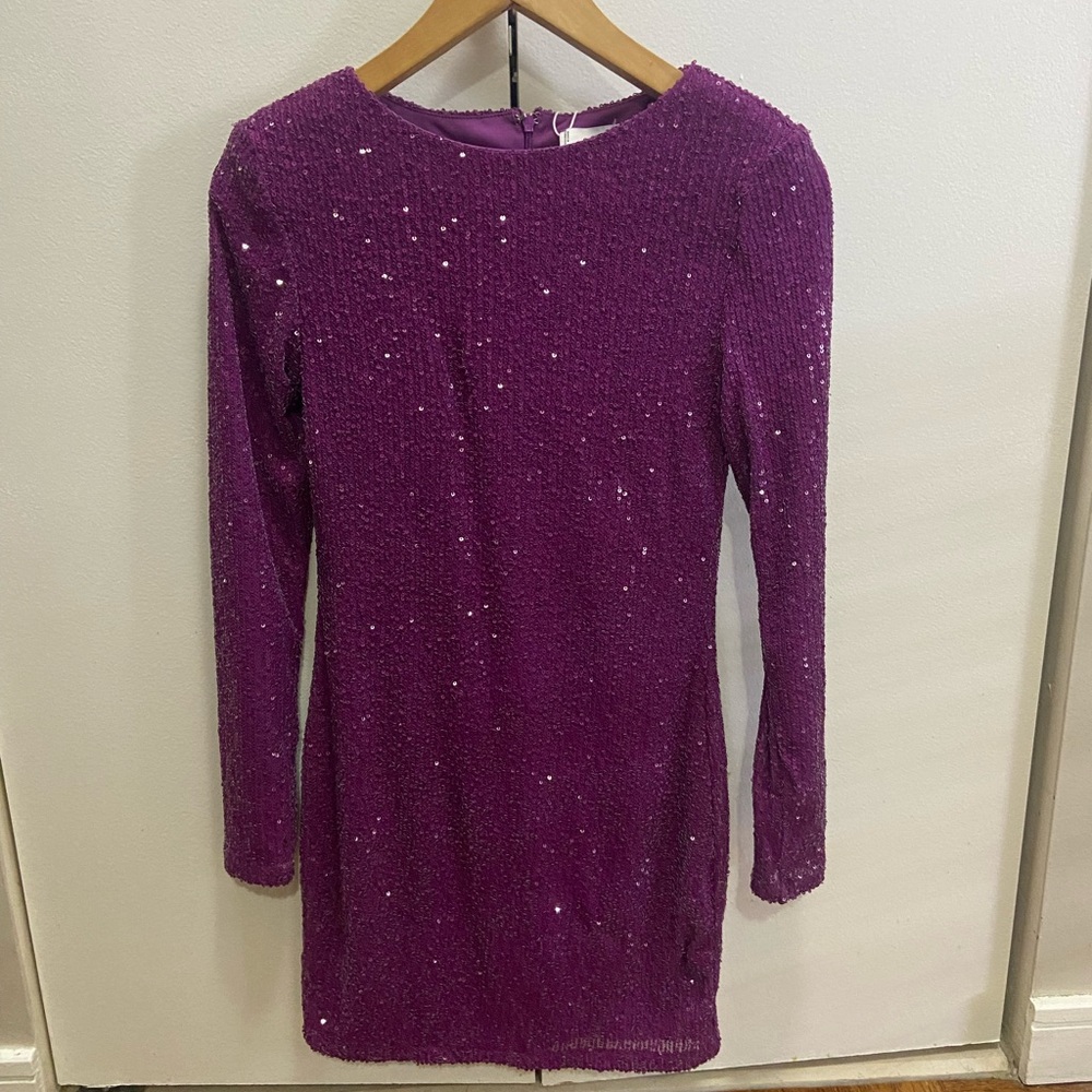 Mango purple sequin party dress XS 2